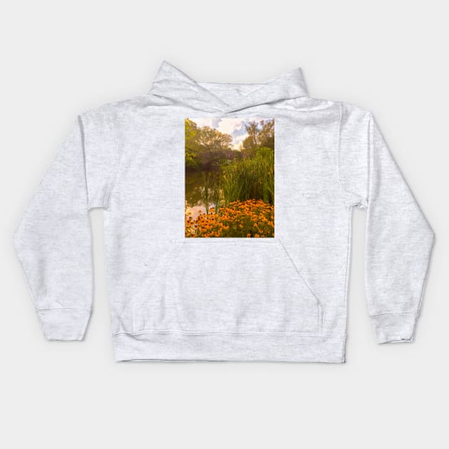 Central Park Flowers Bridge Manhattan NYC Kids Hoodie by eleonoraingrid